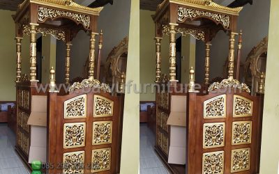 New Mimbar Kubah Ukir Jepara Untuk Masjid