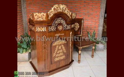 New Mimbar Ukir Murah Dari Kayu Jati