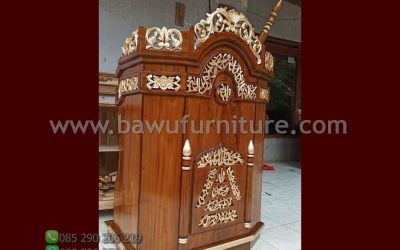 New Mimbar Ukir Terbaru Dari Kayu Jati