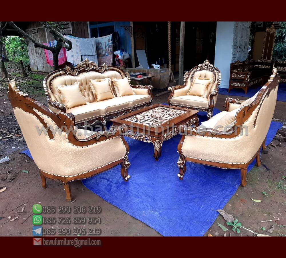 sofa tamu kayu jati jepara klasik mewah | bawu furniture
