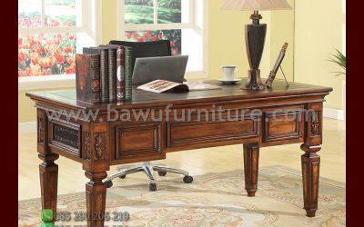 Meja Kerja Kayu Jati Model Klasik Jepara