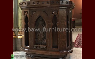 Mimbar Gereja Klasik Eropa Dari Kayu Jati