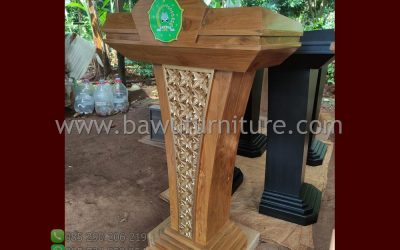 Podium Pidato STAIN Minimalis Kayu Jati