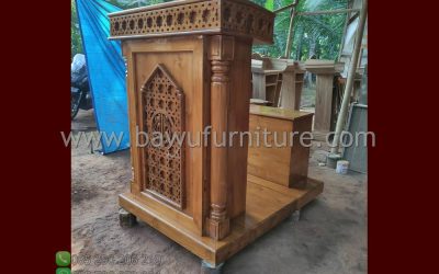 Podium Mimbar Kayu Jati Model Minimalis