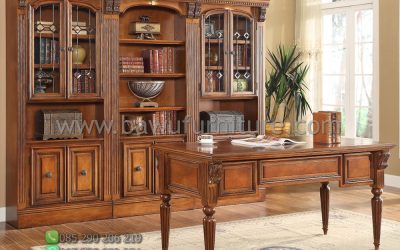 Set Meja Kantor Jati Jepara Model Klasik Terbaru