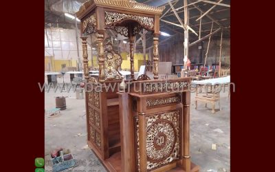 Stock Mimbar Masjid Jati Model Atap Kubah