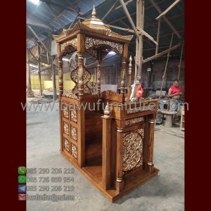 Stock Mimbar Masjid Kayu Jati