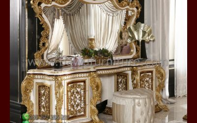 Meja Make Up Warna Putih Model Klasik Mewah