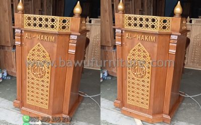 Mimbar Masjid Al Hakim Dari Kayu Jati Jepara