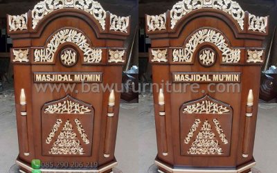 Mimbar Masjid Al Mu’min Dari Kayu Jati Jepara