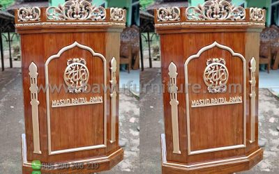 Mimbar Masjid Baital Amin Dari Kayu Jati