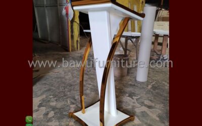 Podium Minimalis Warna Putih Model Terbaru Jepara