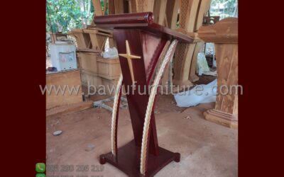 Jual Podium Gereja Kayu Jati Model Minimalis Terbaru