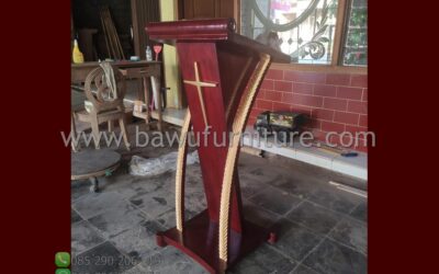 Podium Gereja Kayu Jati Jepara Model Minimalis Terbaru