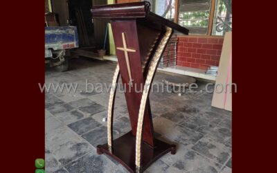 Podium Gereja Kayu Jati Murah Model Minimalis Terbaru