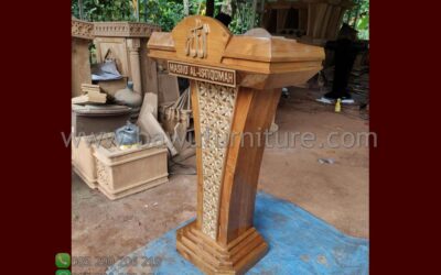 Podium Masjid Al Istiqomah Model Minimalis Dari Kayu Jati