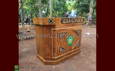 Mimbar Khutbah Pendek Minimalis Dari Kayu Jati Jepara