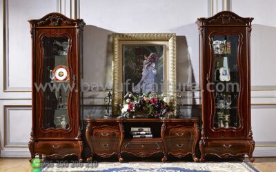 Jual Bufet TV Kayu Jati Mewah Model Eropa Terbaru
